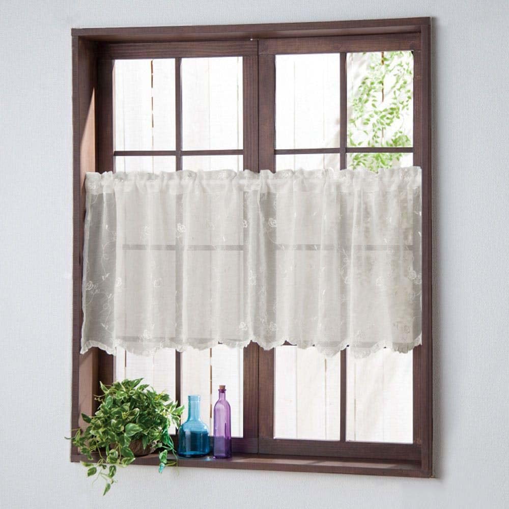 Amazon｜カインズ(CAINZ) カフェカーテン シフォン 幅100cm 丈45cm